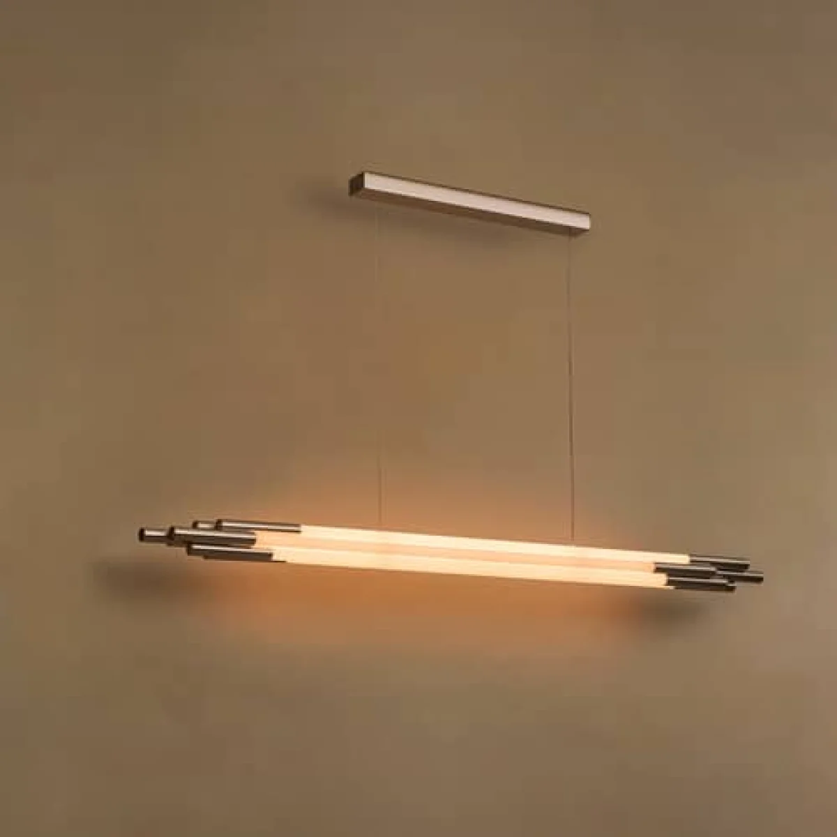 ORG Horizontal Medium Pendant glass white / LED - L 160 cm - DCW éditions – image 2