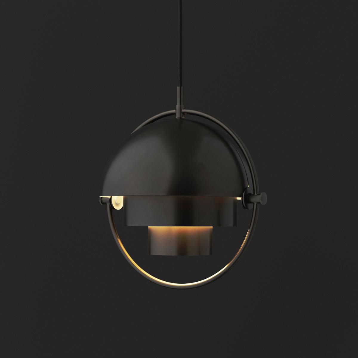 Multi-Lite Large Pendant - / Ø 36 cm - Modular & orientable / 1972 reissue by Gubi Black – image 4