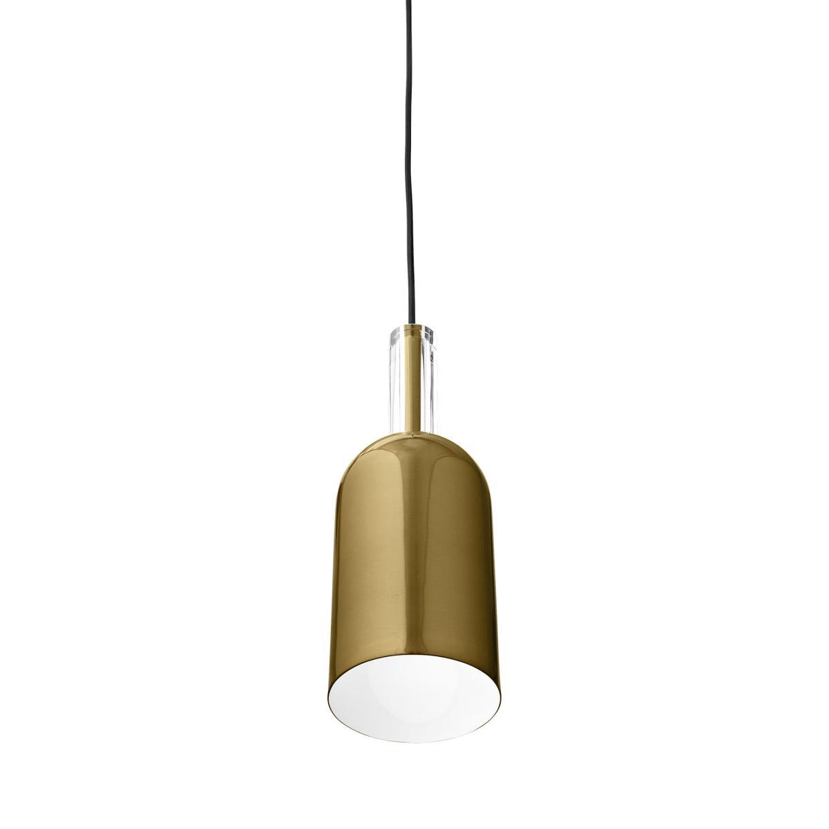 Luceo Cylindre Pendant - / Ø 12 x H 35 cm - Metal & glass by AYTM Gold/Metal – image 2