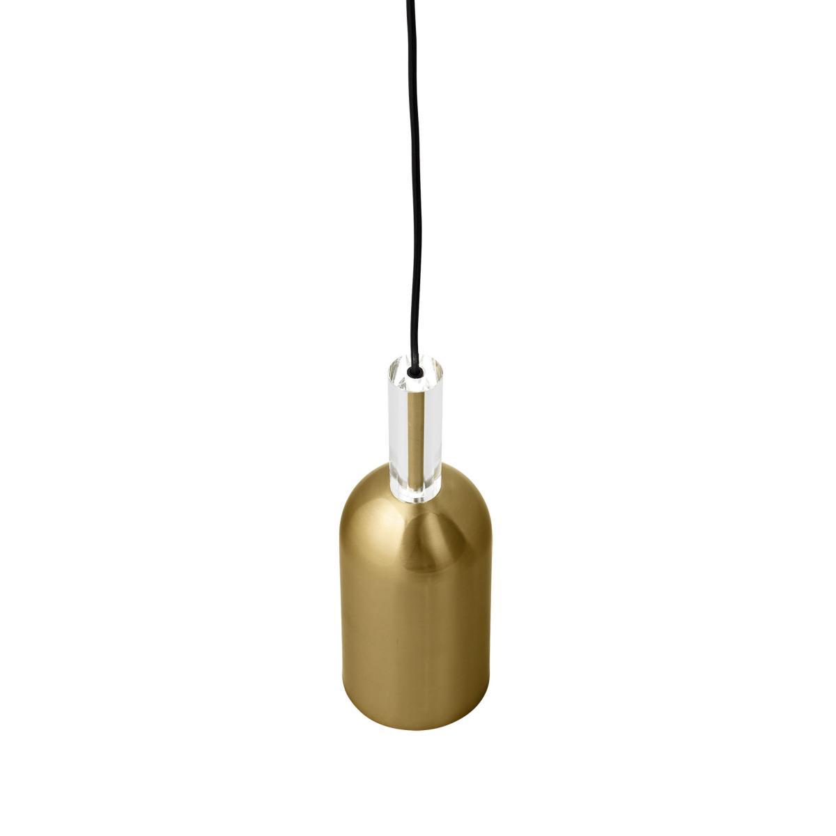 Luceo Cylindre Pendant - / Ø 12 x H 35 cm - Metal & glass by AYTM Gold/Metal – image 3
