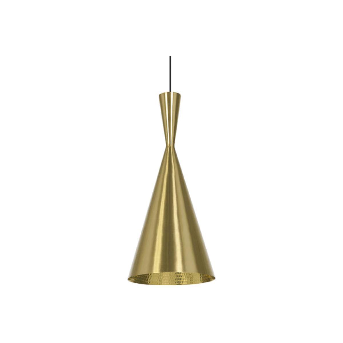 Beat Tall LED Pendant - / Ø 19 cm x H 42 cm - Hand-crafted by Tom Dixon Gold/Metal – image 1