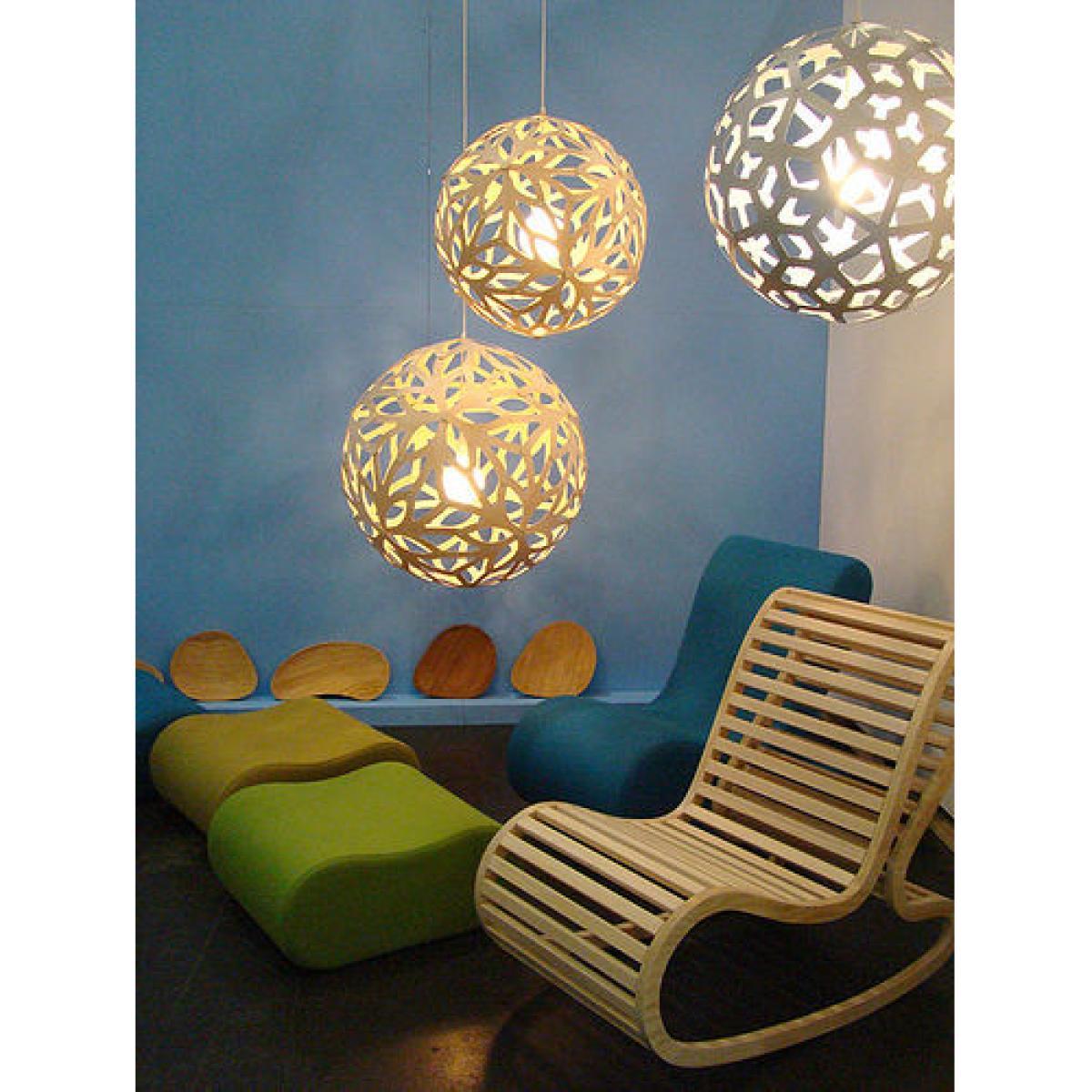 Floral Pendant - Ø 80 cm by David Trubridge Natural wood – image 7
