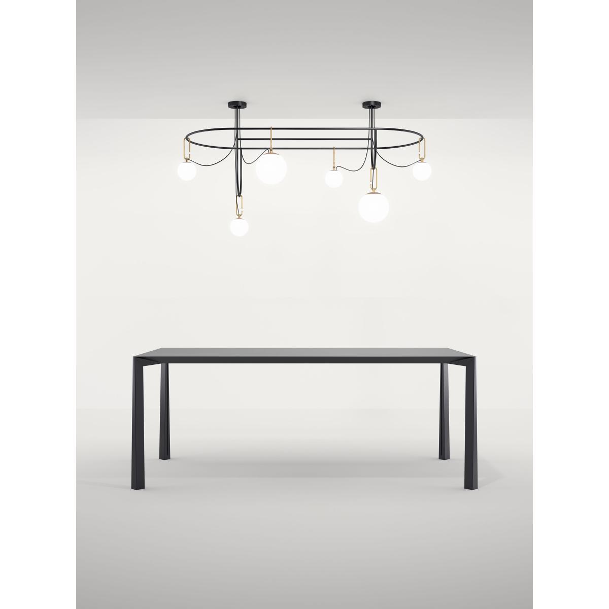nh S5 Elliptic Pendant - / 6 mobile globes - 169 x 93 cm x H 97 cm by Artemide White/Black – image 3