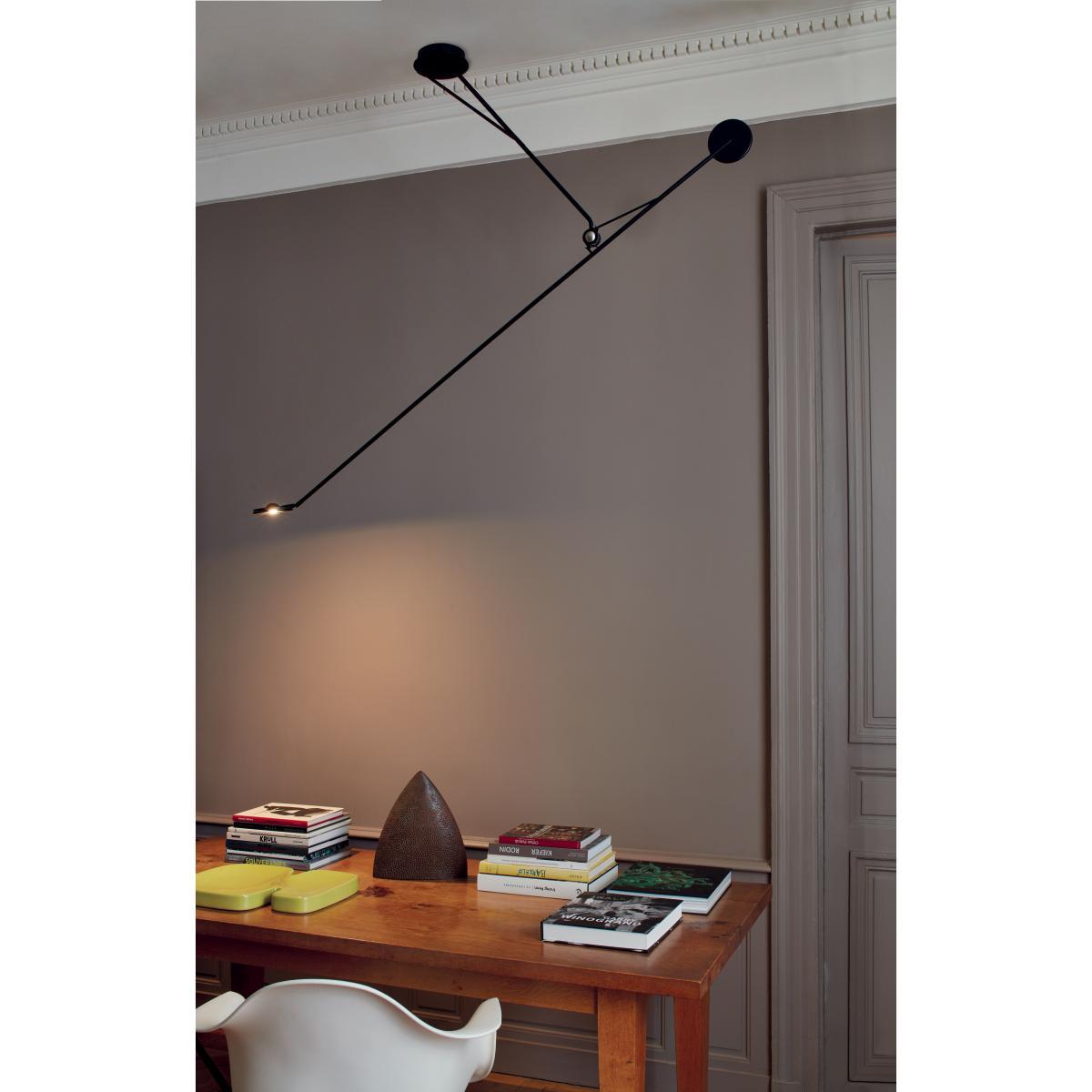 Aaro LED Pendant - / L 162 cm - Mobile arm by DCW éditions Black – image 3