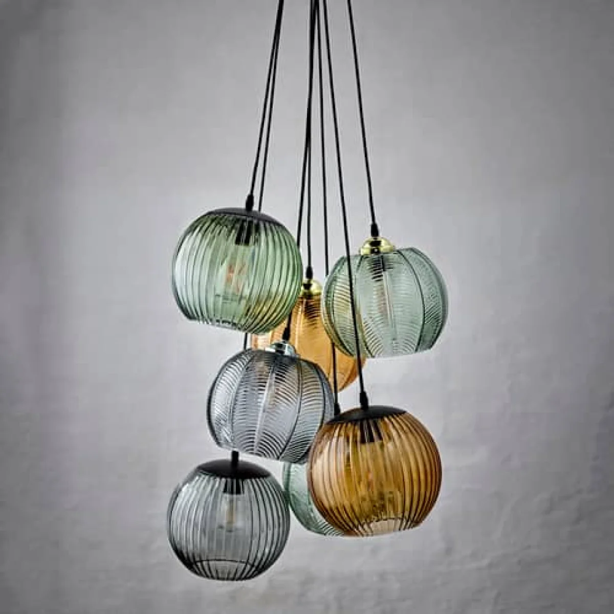 Adar Pendant glass grey / Ø 22 cm - Textured glass - Bloomingville – image 3