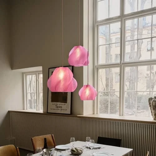 Soft Serve 02 Pendant plastic material pink / Ø 31 x H 25 cm - CRÈME ATELIER – image 3