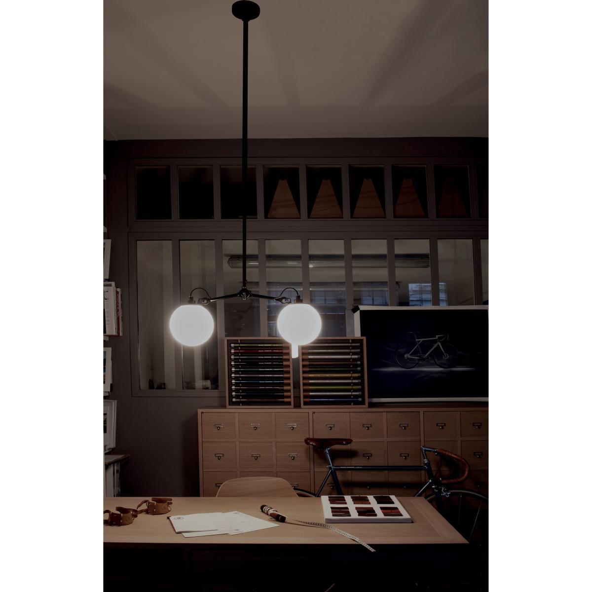 N°305 Double Ceiling light - / Telescopic - L 91 to 155 cm by DCW éditions Black – image 3