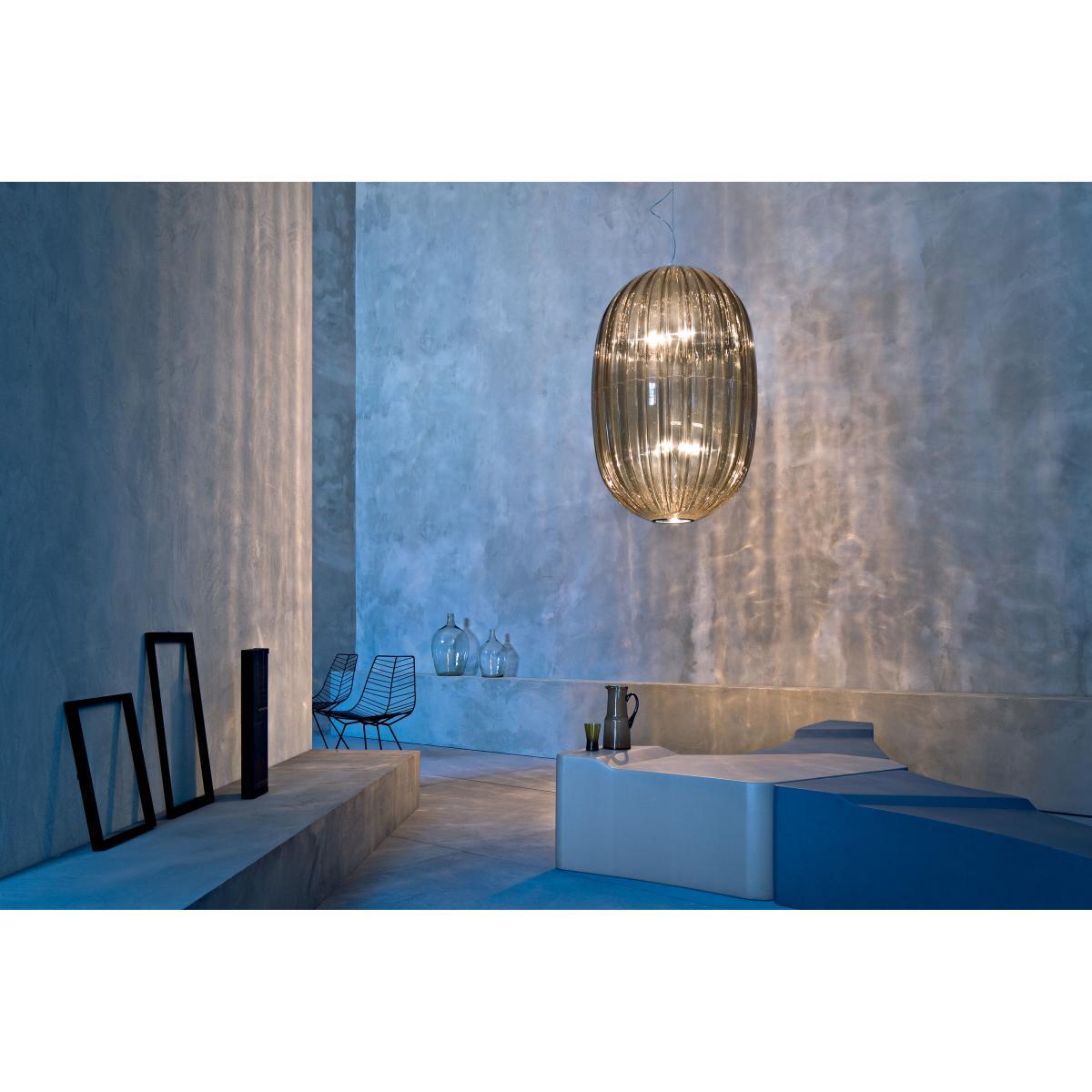 Plass Pendant - Ø 75 x H 114 cm by Foscarini Grey – image 5