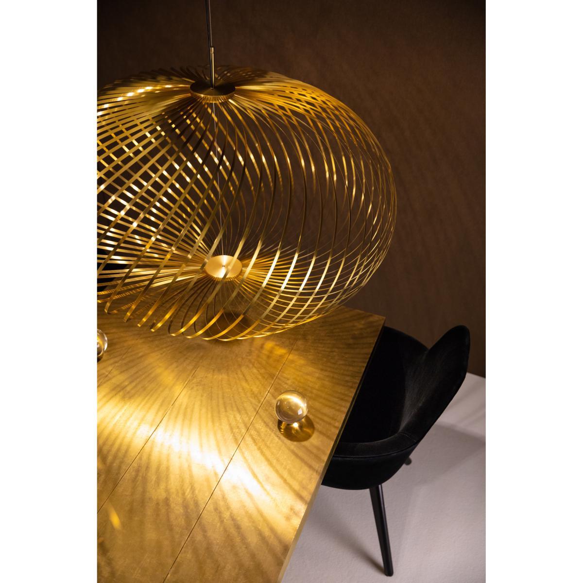 Spring Large LED Pendant - / Ø 95 x H 70 cm - Adjustable steel strips by Tom Dixon Gold/Metal – image 3