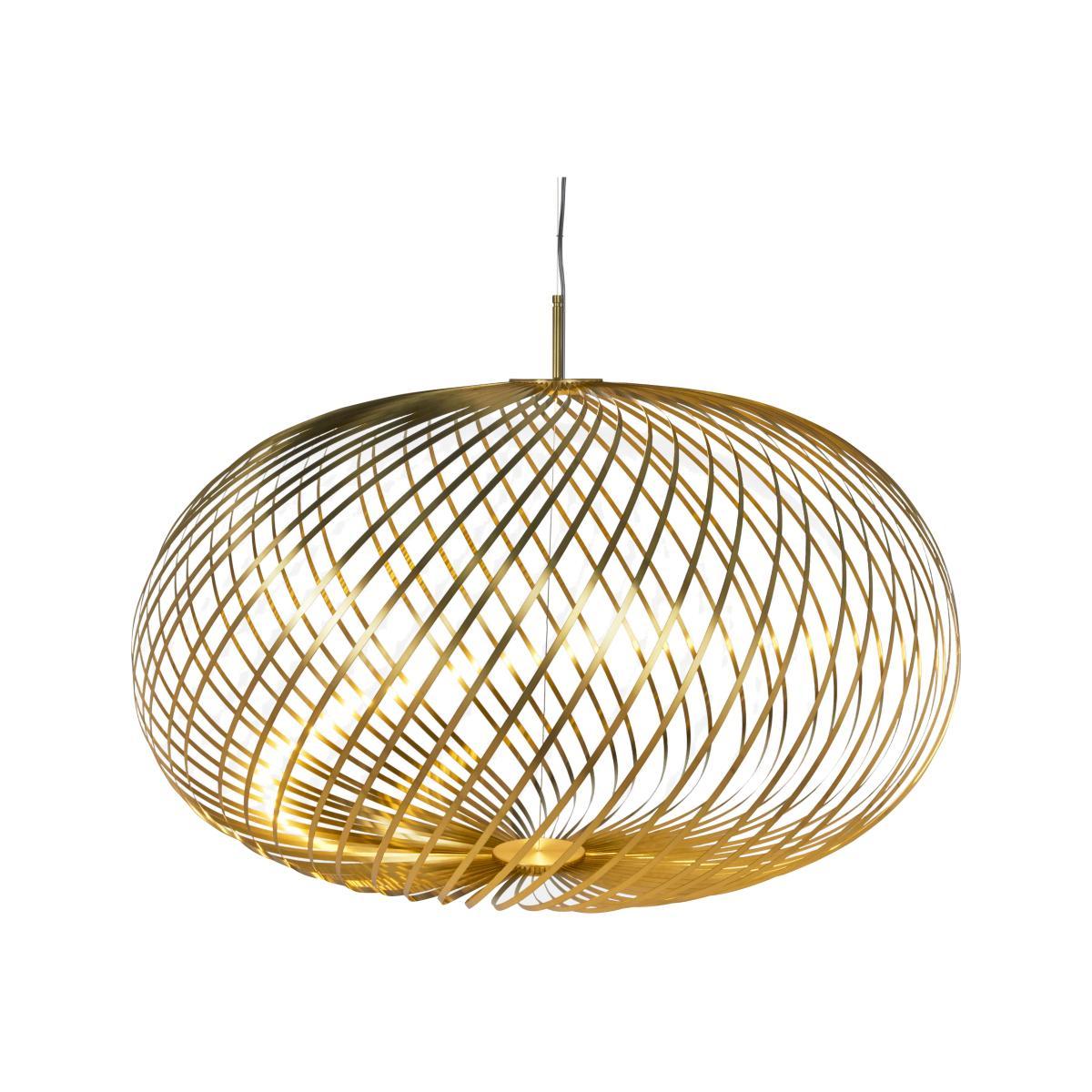 Spring Large LED Pendant - / Ø 95 x H 70 cm - Adjustable steel strips by Tom Dixon Gold/Metal – image 1