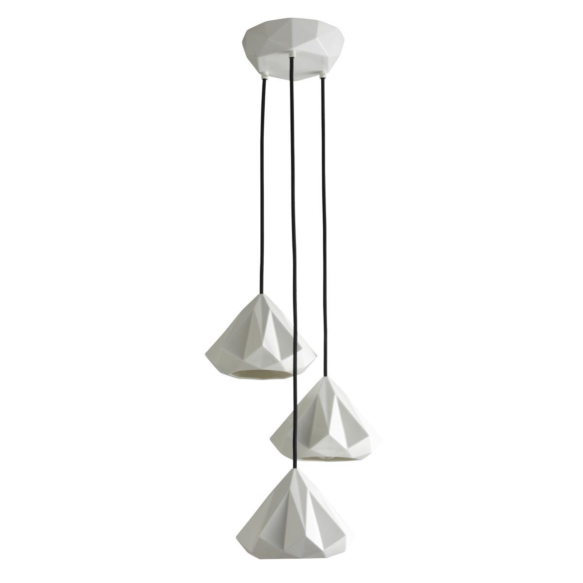 Hatton 1 Pendant - Set 3 bone China shades by Original BTC White – image 2