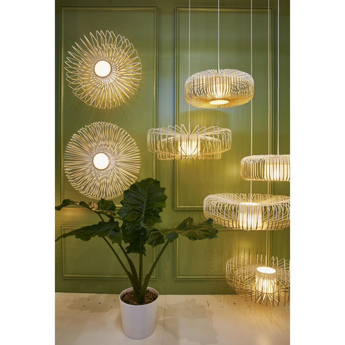 Bamboo XL Pendant - / Ø 60 cm by Forestier Black/Natural wood – image 2