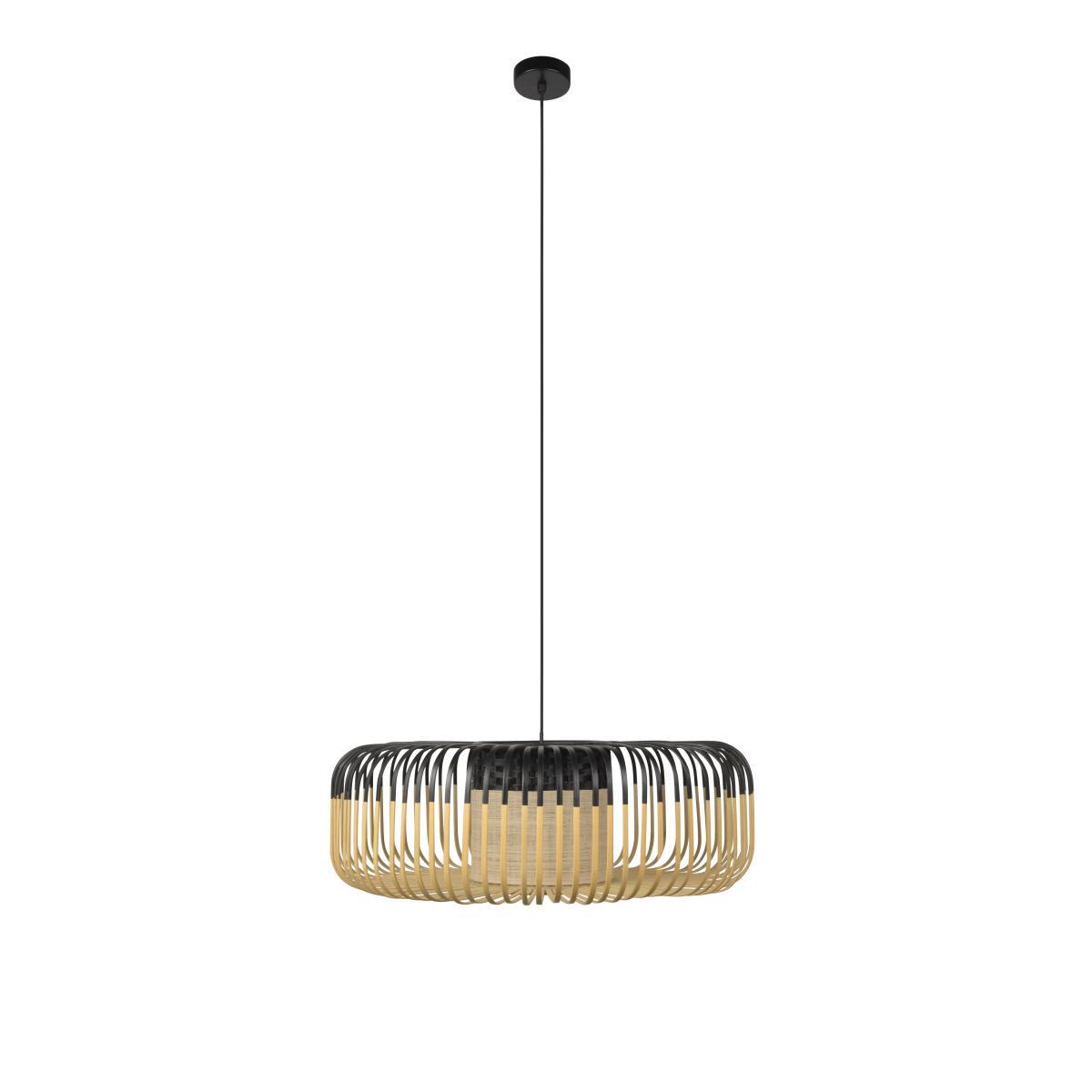 Bamboo XL Pendant - / Ø 60 cm by Forestier Black/Natural wood – image 3