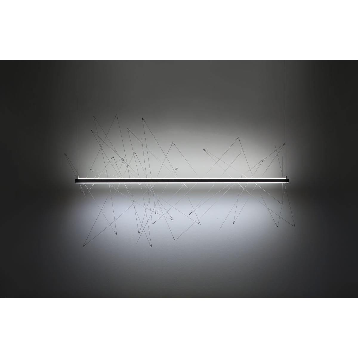 Graffiti LED Pendant - / L 180 cm - Adjustable: magnetic rods by Pallucco Grey/Black – image 2