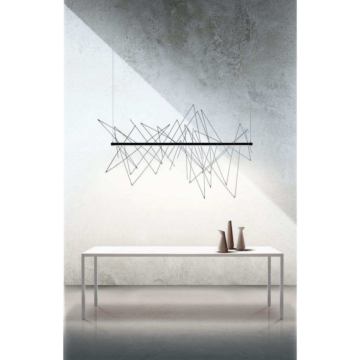 Graffiti LED Pendant - / L 180 cm - Adjustable: magnetic rods by Pallucco Grey/Black – image 3