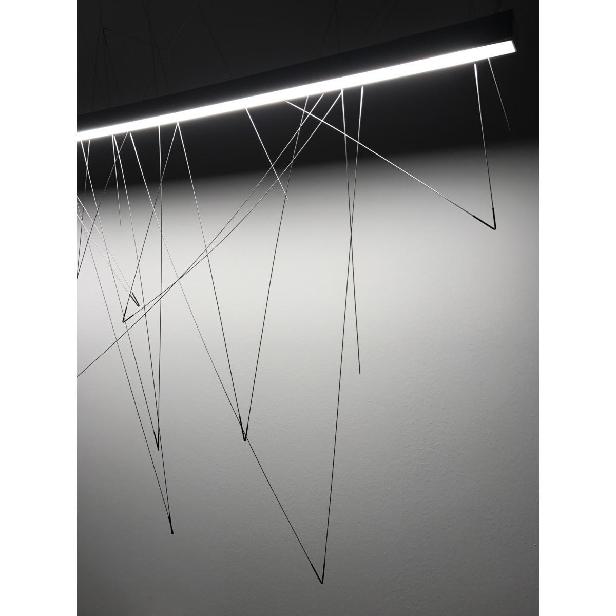 Graffiti LED Pendant - / L 180 cm - Adjustable: magnetic rods by Pallucco Grey/Black – image 4