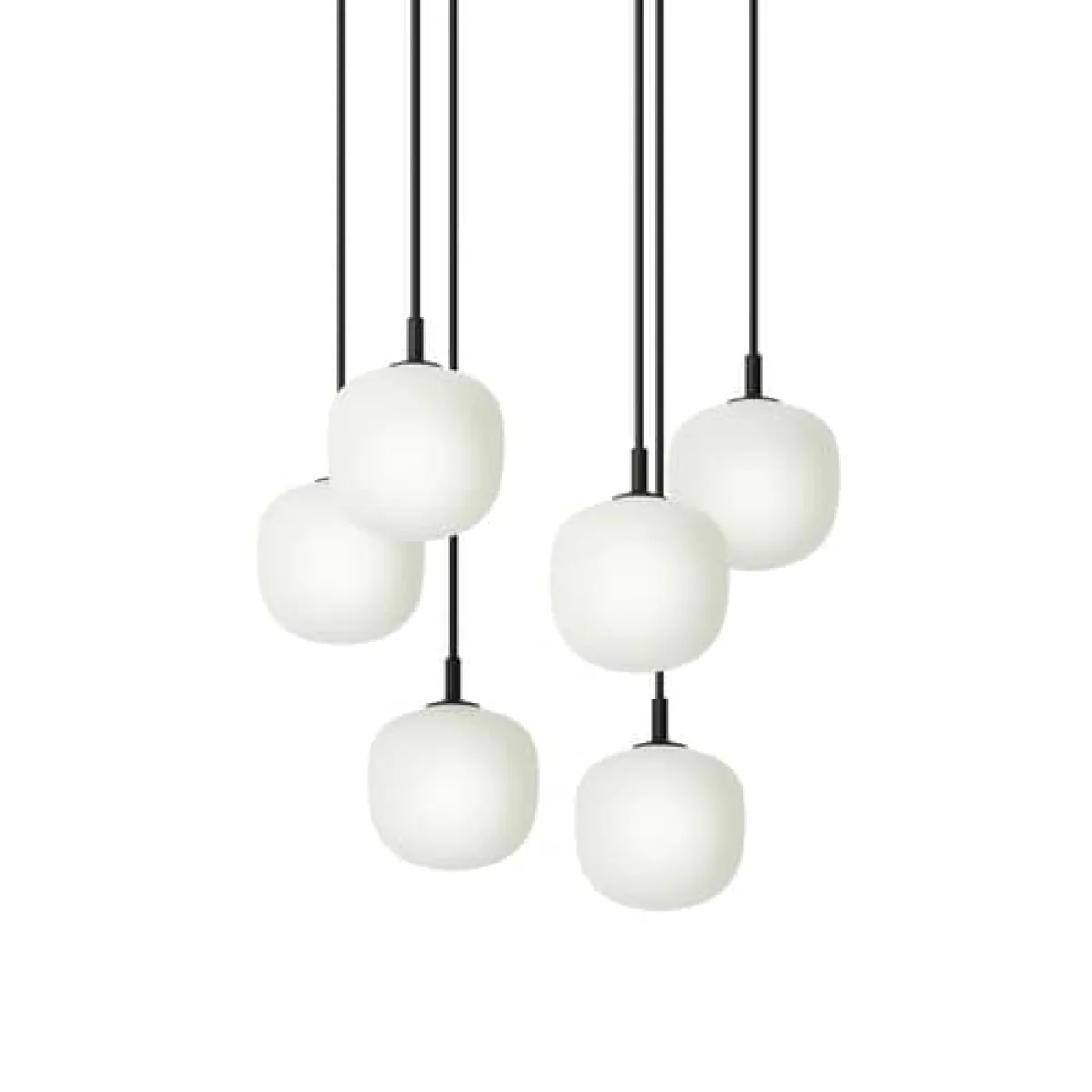 Rime Pendant glass black / 6 globes - Ø 12 cm - Muuto – image 2