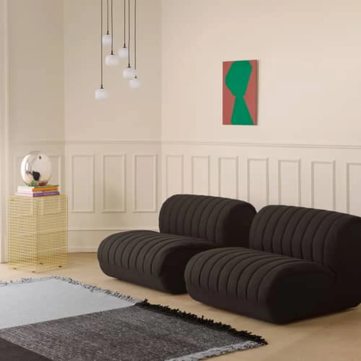 Rime Pendant glass black / 6 globes - Ø 12 cm - Muuto – image 3