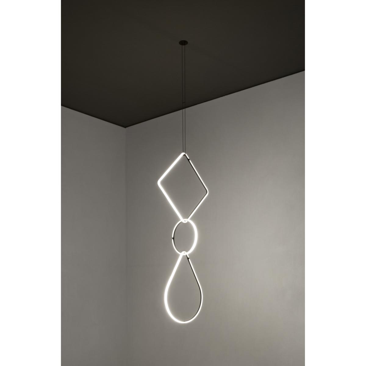 Arrangements 1 LED Pendant - / 3 elements - H 180 x L 52 cm by Flos White/Black – image 2