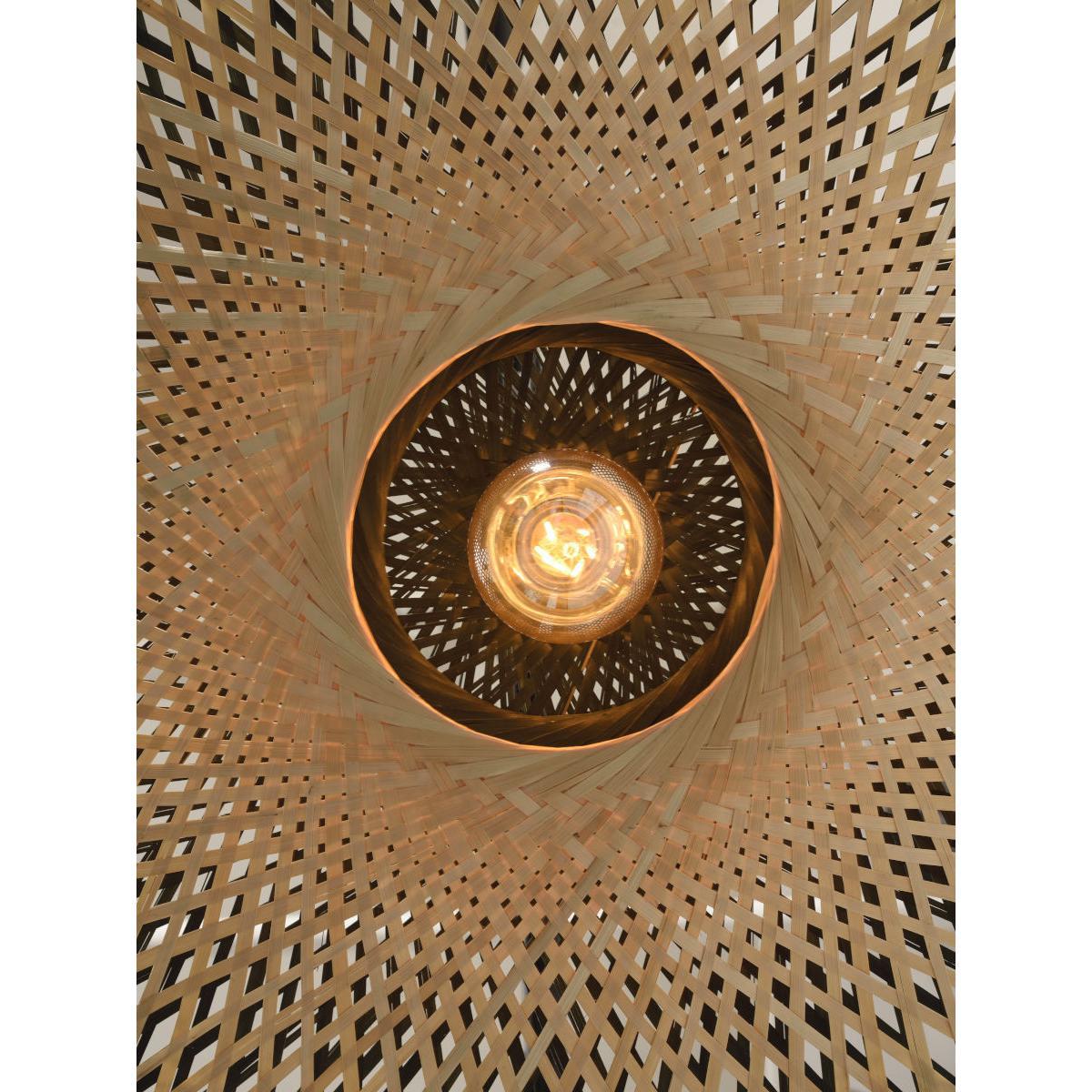 Kalimantan Flat Medium Pendant - / Bamboo - Ø 60 cm by GOOD&MOJO Black/Beige/Natural wood – image 5