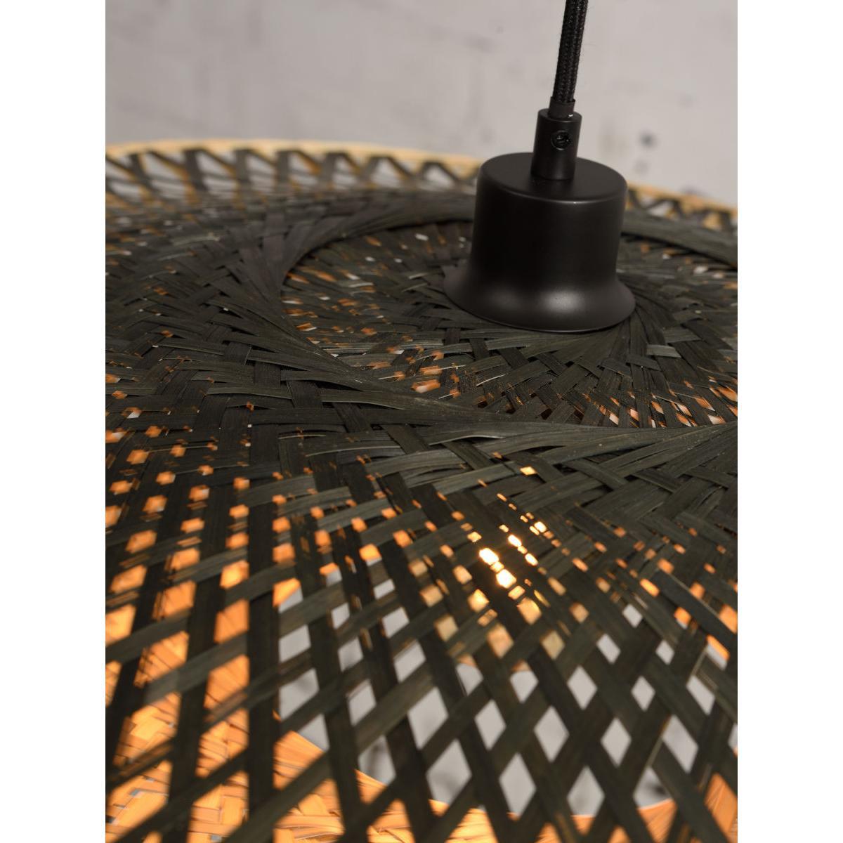Kalimantan Flat Medium Pendant - / Bamboo - Ø 60 cm by GOOD&MOJO Black/Beige/Natural wood – image 6