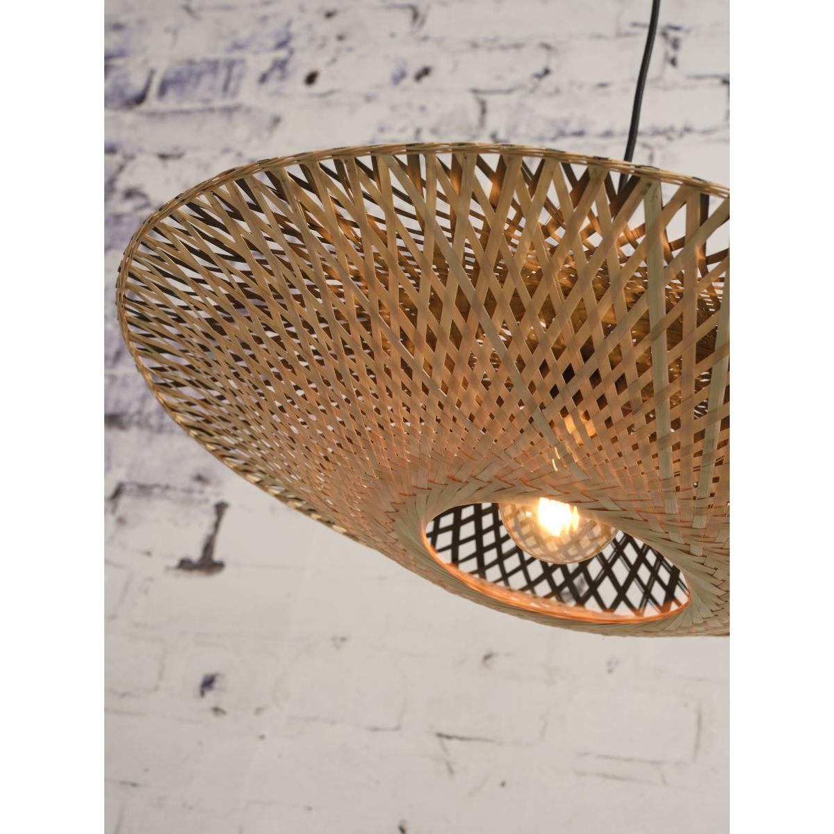 Kalimantan Flat Medium Pendant - / Bamboo - Ø 60 cm by GOOD&MOJO Black/Beige/Natural wood – image 7