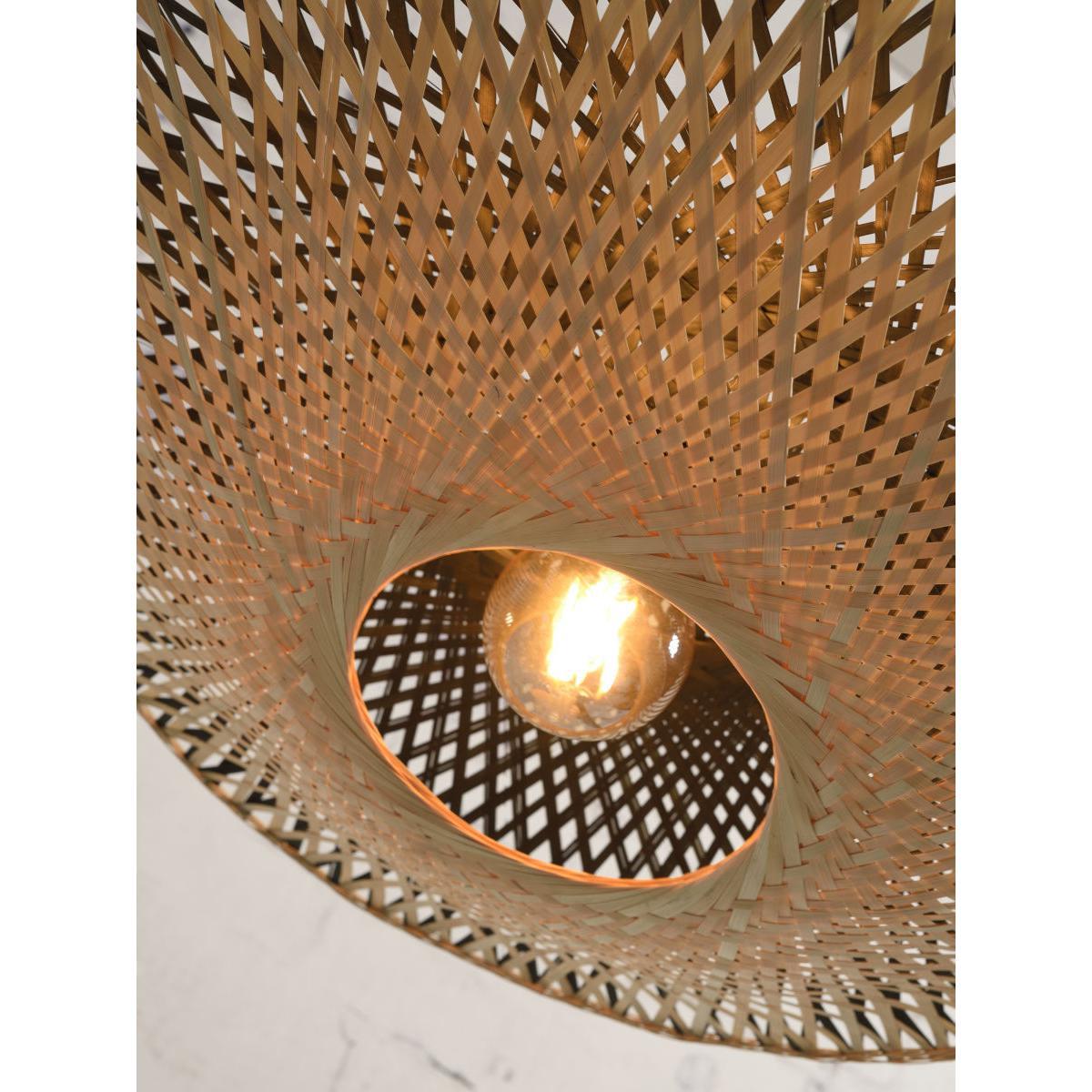 Kalimantan Flat Medium Pendant - / Bamboo - Ø 60 cm by GOOD&MOJO Black/Beige/Natural wood – image 9