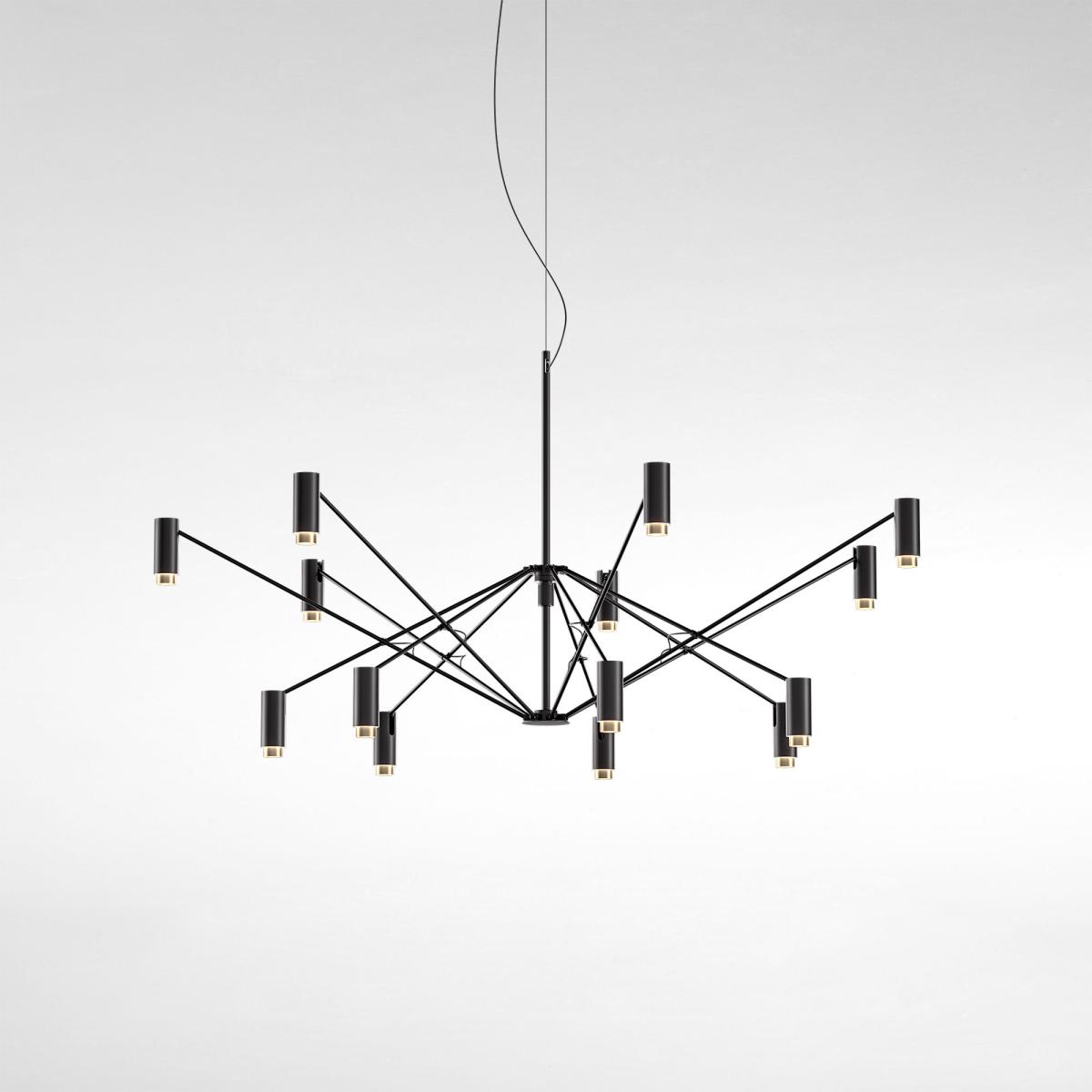 The W Pendant metal black / Swivel - Ø 120 to 200 cm - Marset – image 2