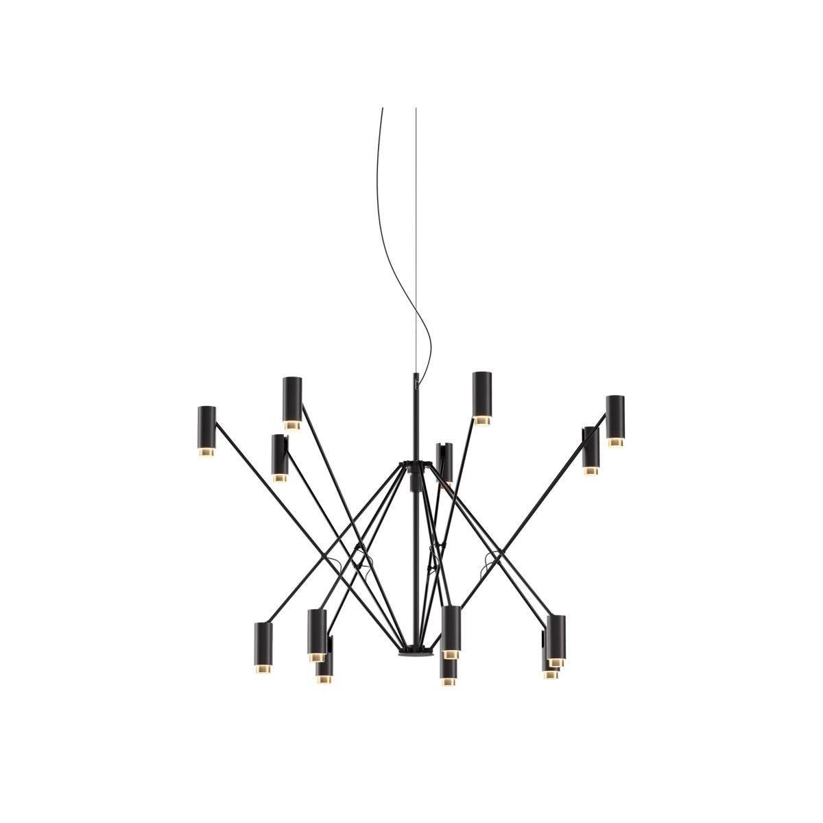 The W Pendant metal black / Swivel - Ø 120 to 200 cm - Marset – image 1