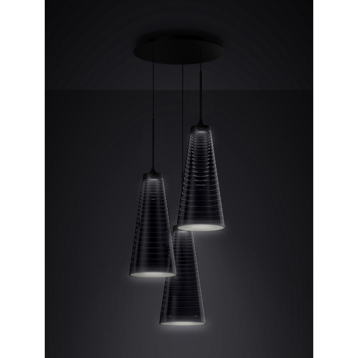 Look at Me Cluster Pendant - "/ LED - 3 lampshades Ø 21 x H 42 cm / Bluetooth " by Artemide Black – image 2