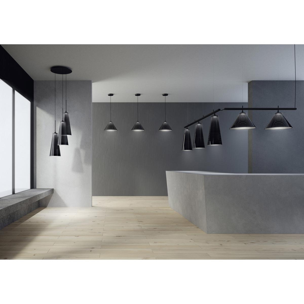 Look at Me Cluster Pendant - "/ LED - 3 lampshades Ø 21 x H 42 cm / Bluetooth " by Artemide Black – image 3