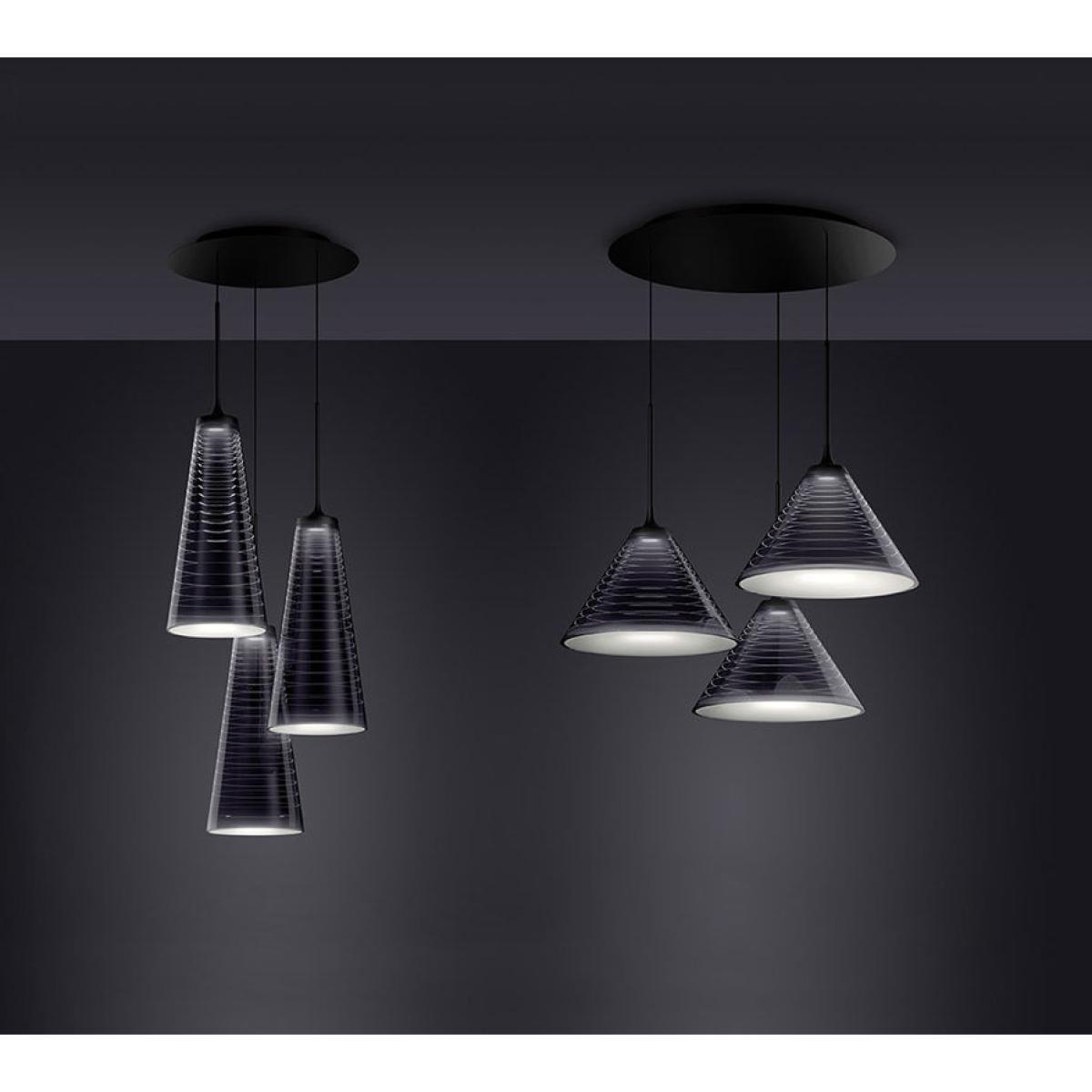 Look at Me Cluster Pendant - "/ LED - 3 lampshades Ø 21 x H 42 cm / Bluetooth " by Artemide Black – image 4