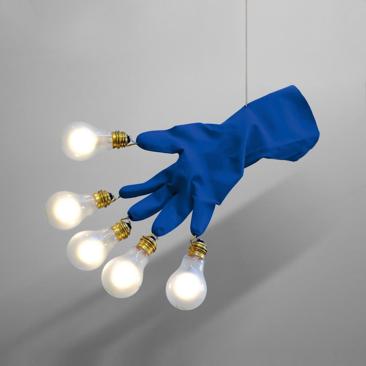 Luzy Take Five Pendant - / LED - 5 bulbs by Ingo Maurer Blue – image 1