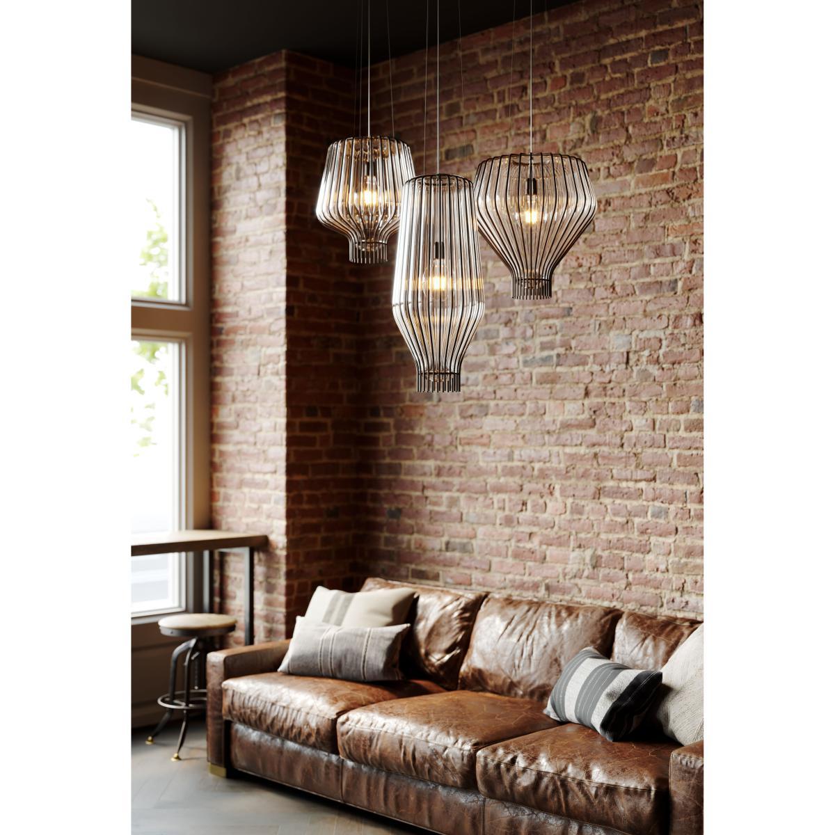 Saya Pendant - / Ø 31 x H 75 cm - / Glass & metal by Fabbian Transparent – image 2