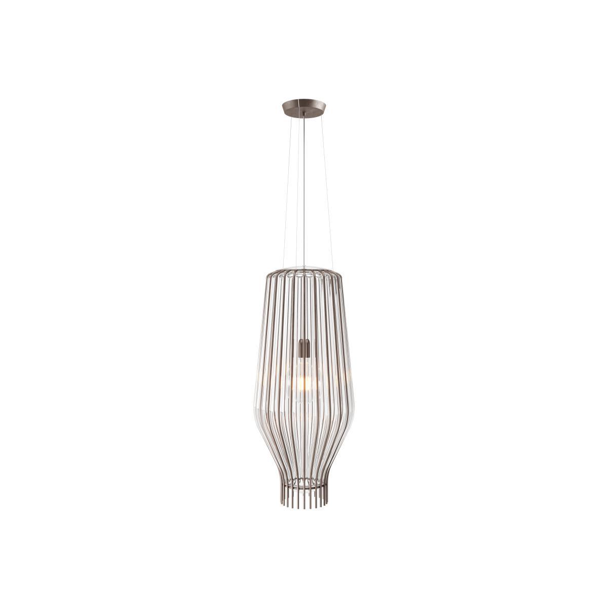 Saya Pendant - / Ø 31 x H 75 cm - / Glass & metal by Fabbian Transparent – image 1