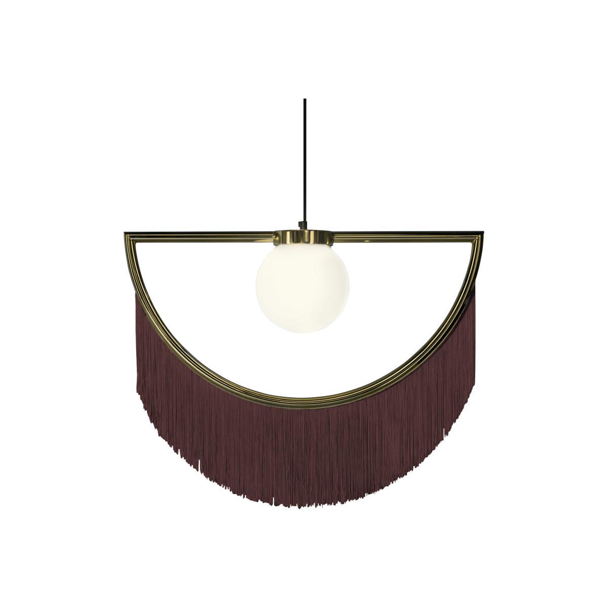 Wink Pendant - / Franges - L 60 x H 48 cm by Houtique Brown/Gold – image 1