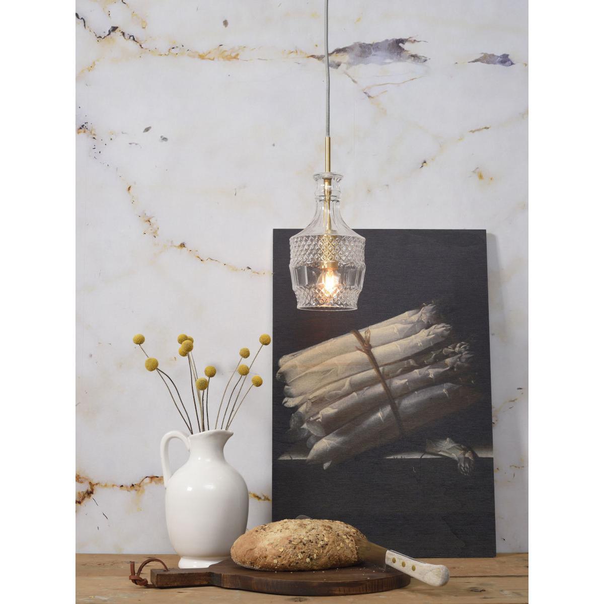 Brussels Pendant - Straight / Ø 13 x H 30 cm by It's about Romi Gold/Transparent/Metal – image 3