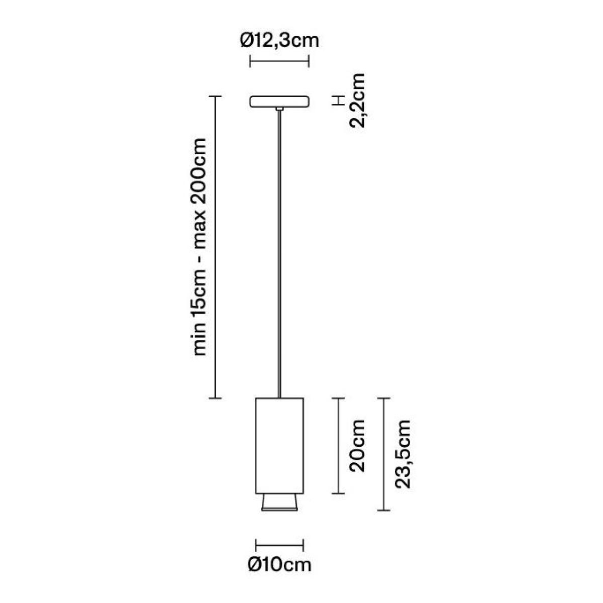 Claque LED Pendant - / Ø 10 x H 23 cm by Fabbian Gold/Metal – image 4