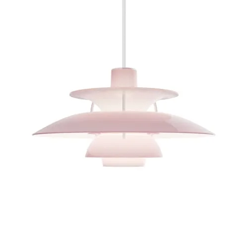 PH 5 Opal Pendant plastic material pink / Ø 32 cm - 1958 Reissue - Louis Poulsen – image 2