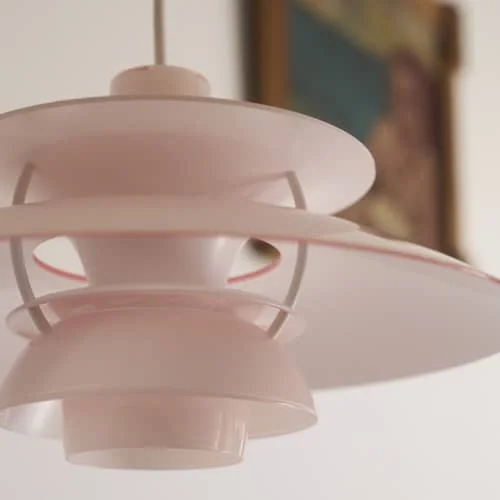 PH 5 Opal Pendant plastic material pink / Ø 32 cm - 1958 Reissue - Louis Poulsen – image 8