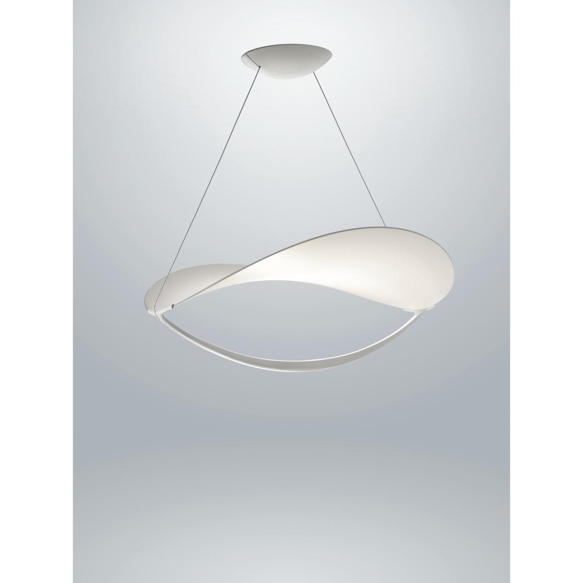 Plena LED Pendant - / Fabric - Ø 70 cm by Foscarini White – image 2