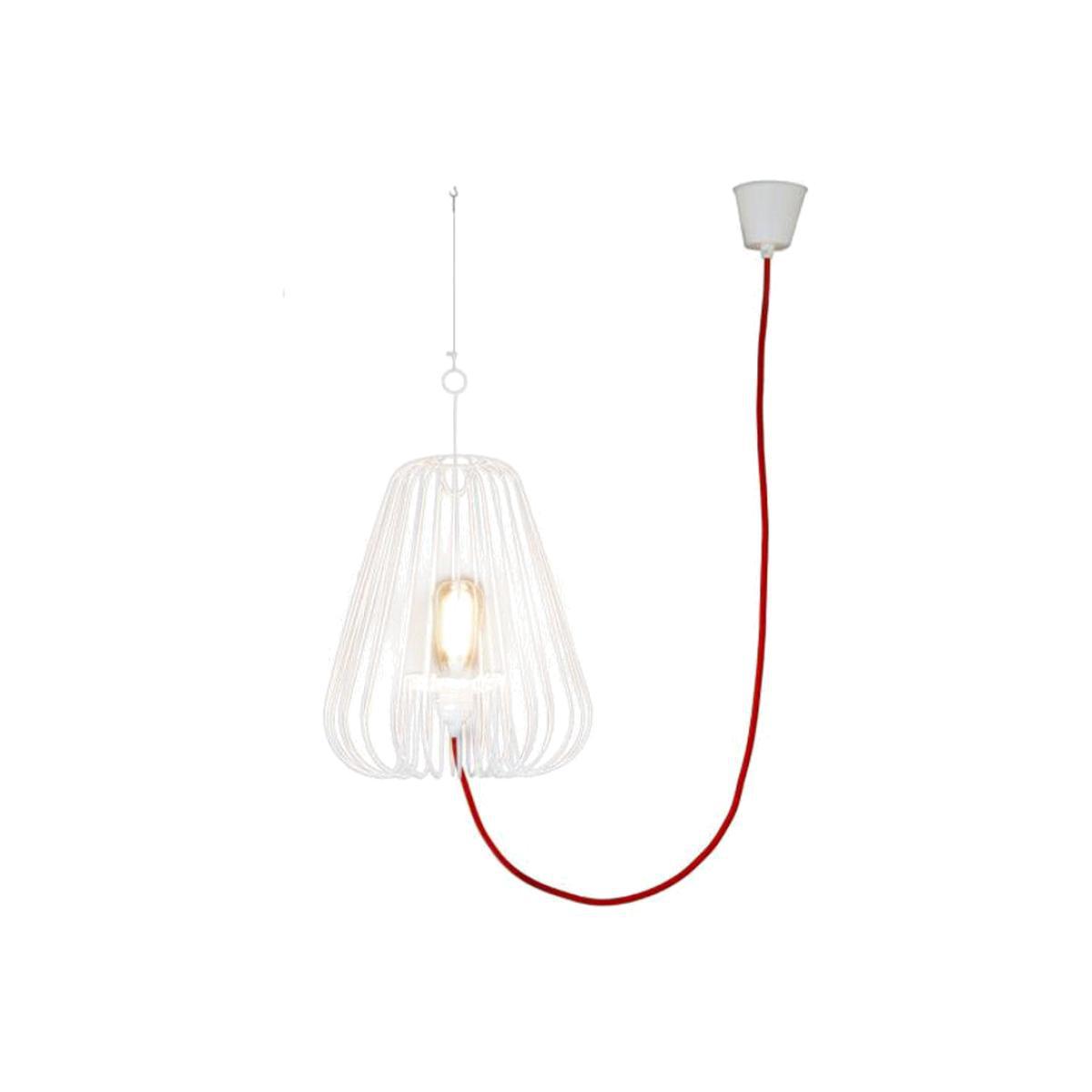 Small Light Cage Pendant by La Corbeille White