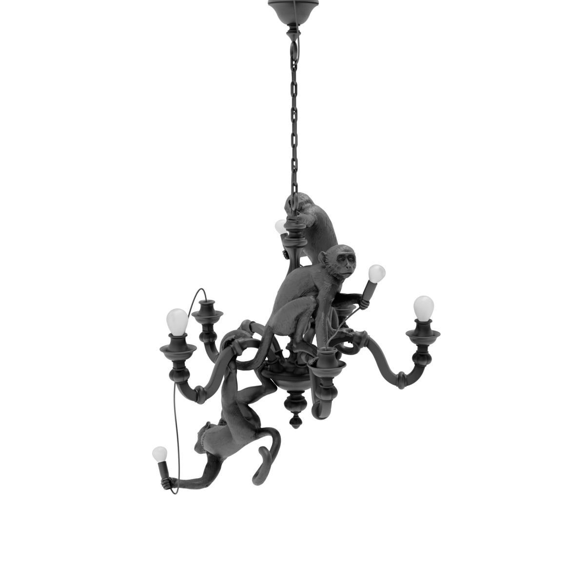 Monkey Chandelier Pendant - / Chandelier - Ø 80 x H 105 cm by Seletti Black – image 8