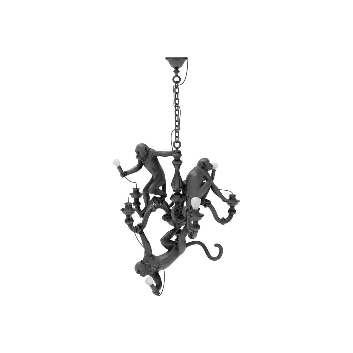 Monkey Chandelier Pendant - / Chandelier - Ø 80 x H 105 cm by Seletti Black – image 1