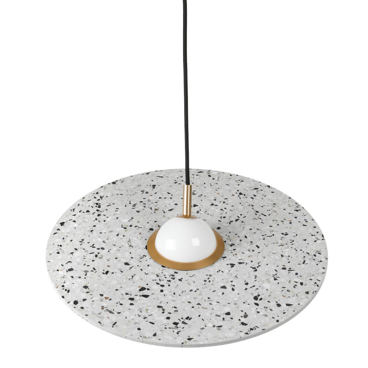 Terrazzo Planet Pendant - / Adjustable disk by XL Boom White – image 3