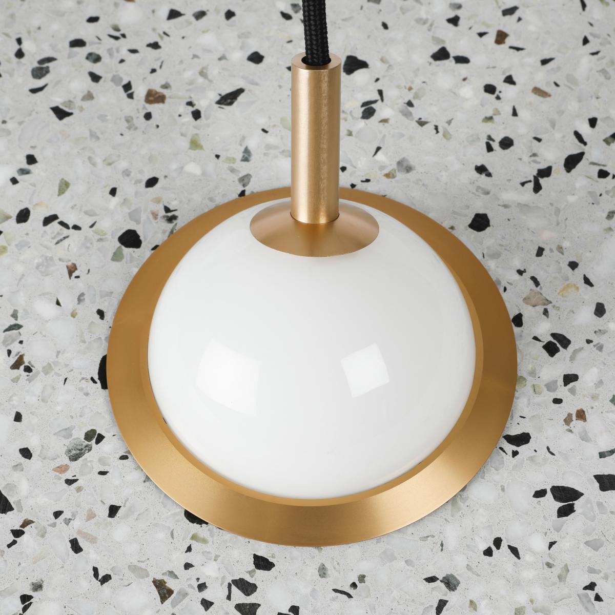 Terrazzo Planet Pendant - / Adjustable disk by XL Boom White – image 4
