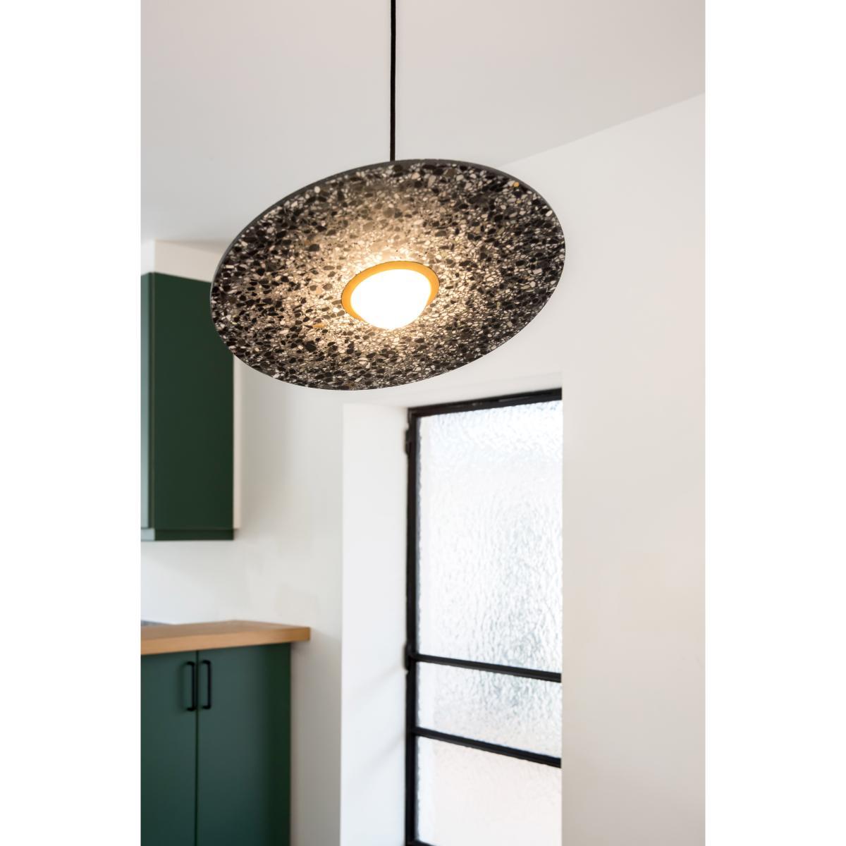 Terrazzo Planet Pendant - / Adjustable disk by XL Boom White – image 5