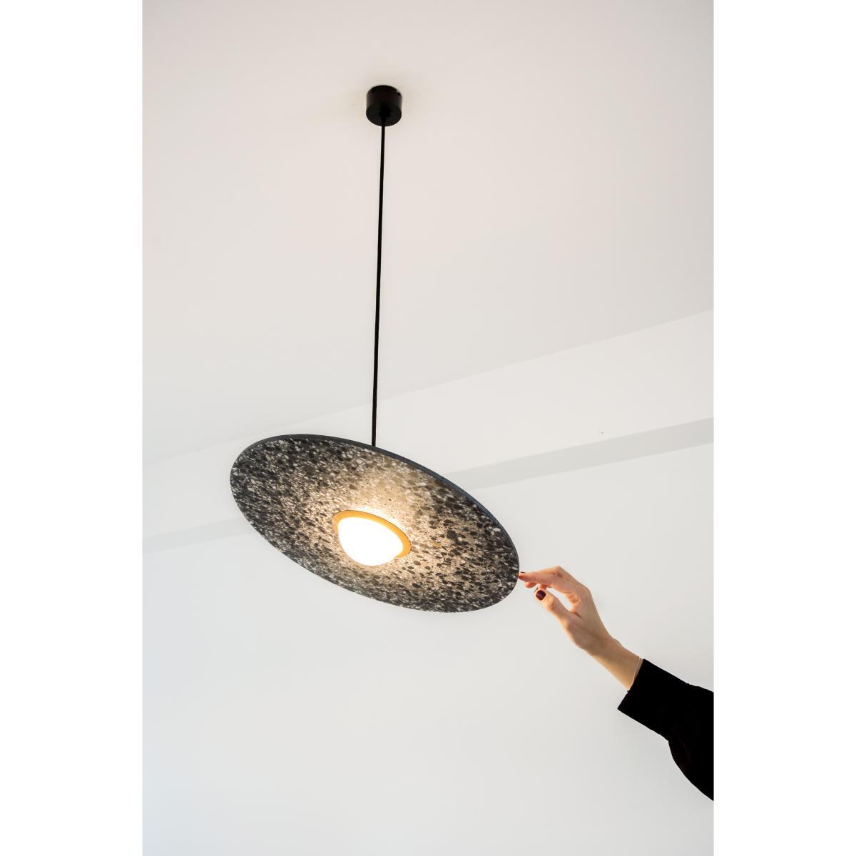 Terrazzo Planet Pendant - / Adjustable disk by XL Boom White – image 6