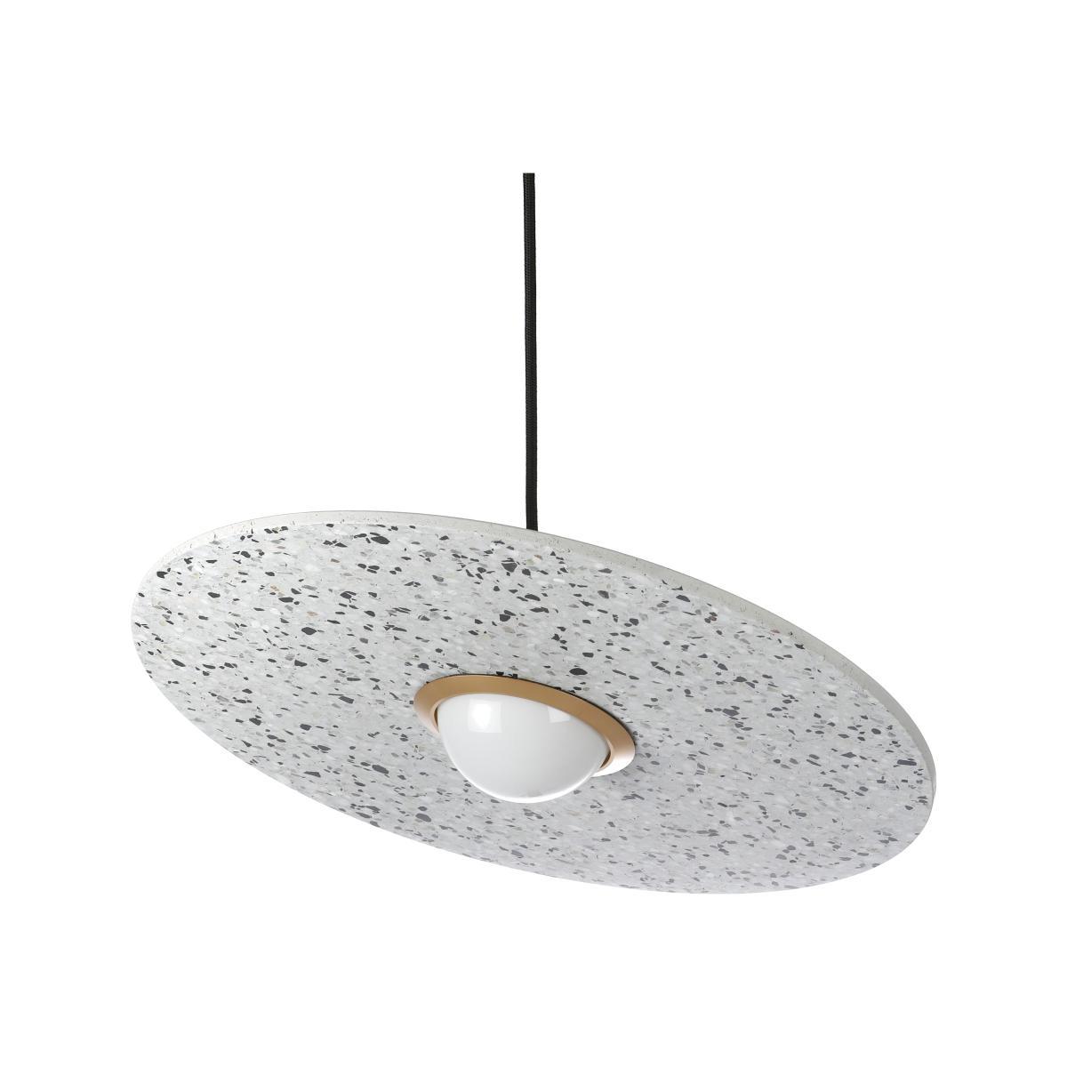 Terrazzo Planet Pendant - / Adjustable disk by XL Boom White – image 1