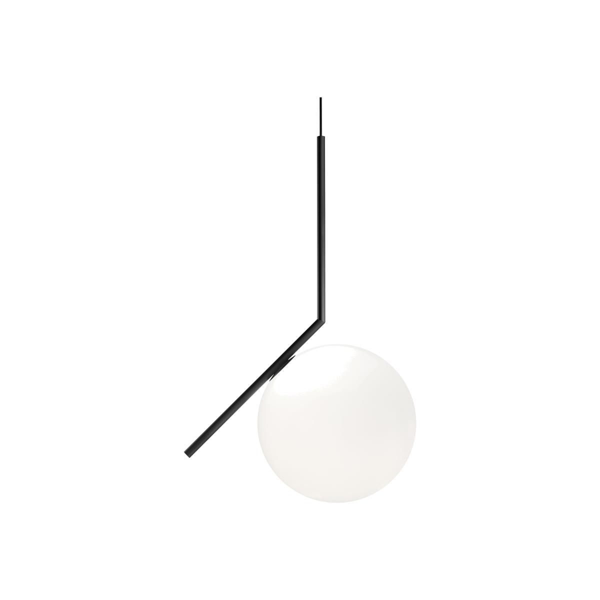 IC S2 Pendant - / H 72 cm by Flos White/Black – image 1